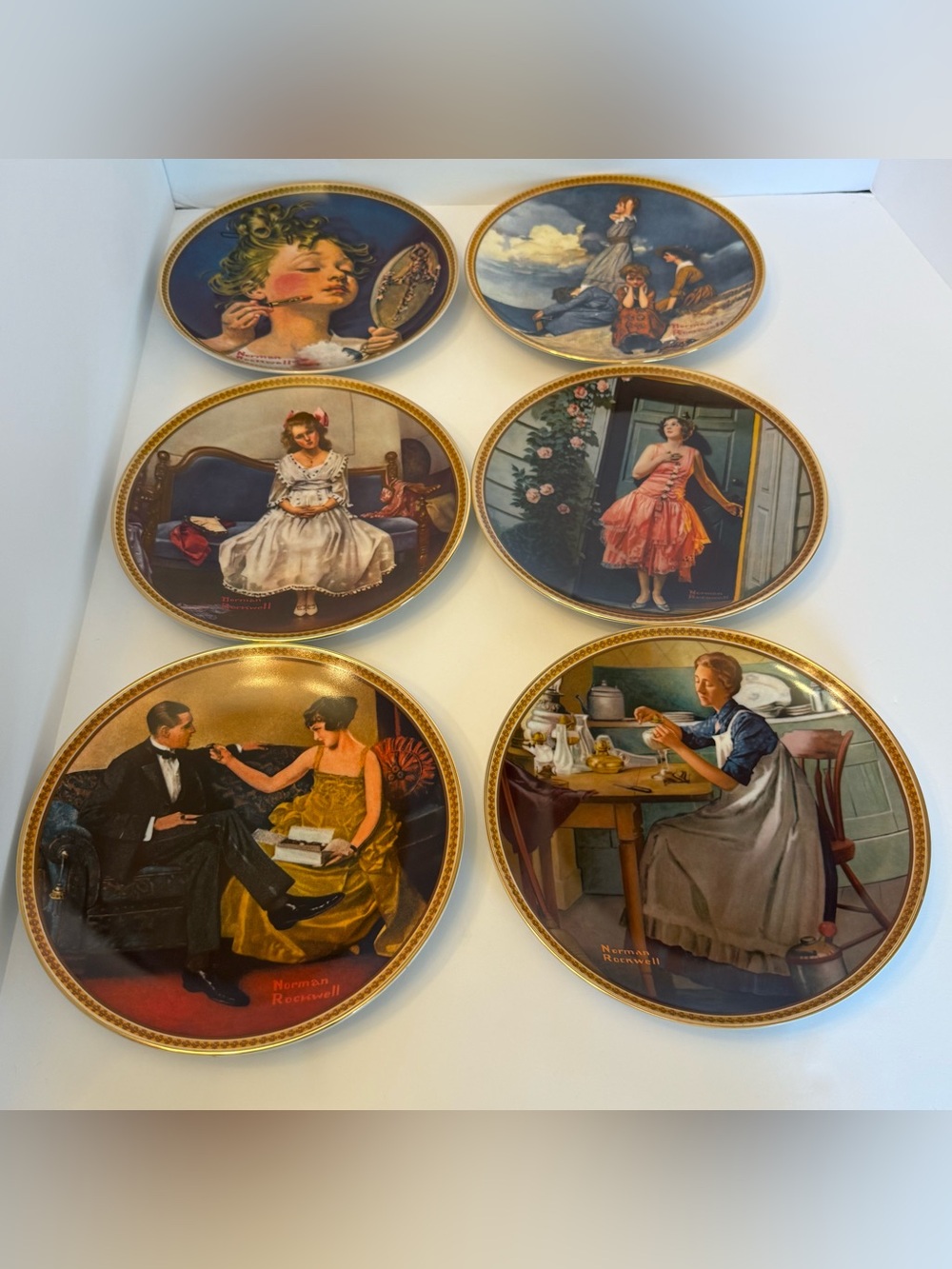 Vintage Knowles Norman Rockwell Rediscovered Women Collector’s Plates - Lot Of 6